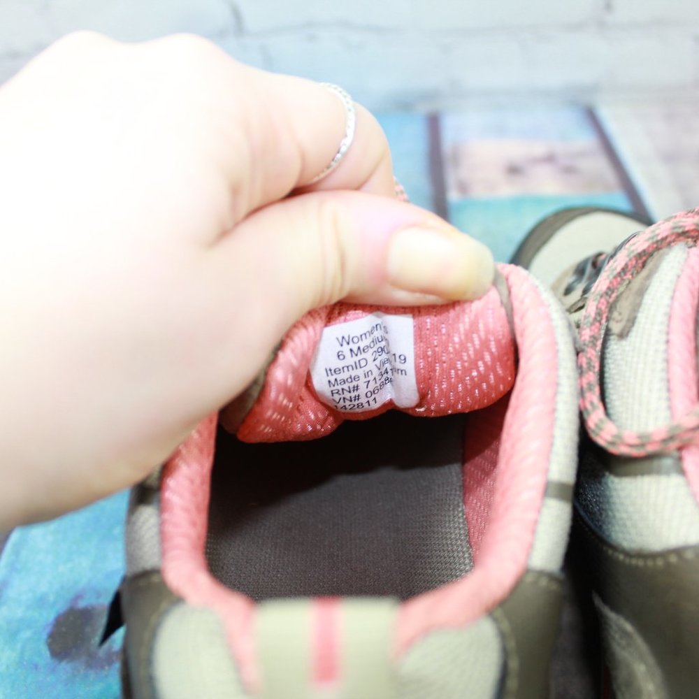 LL Bean Brown Leather Mesh Vertigrip Hiking Trail Sneakers 6 M - Picture 7 of 9